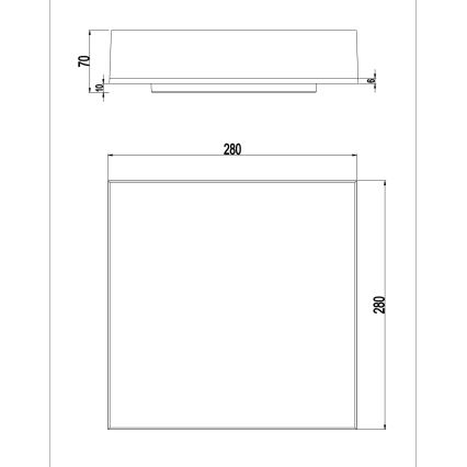 Top Light - LED Dæmpbar loft væglampe BOXTER LED/12/18/24W/230V IP54 3000/4000/6500K 28x28 cm