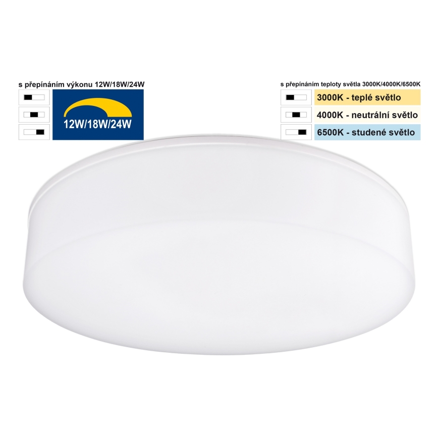 Top Light - LED loftlampe til badeværelse dæmpbar BOXTER LED/12/18/24W/230V IP54 3000/4000/6500K diameter 28 cm