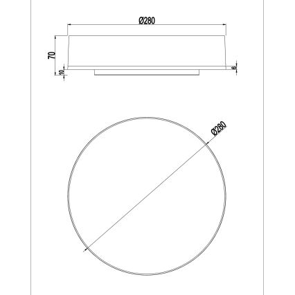 Top Light - LED loftlampe til badeværelse dæmpbar BOXTER LED/12/18/24W/230V IP54 3000/4000/6500K diameter 28 cm