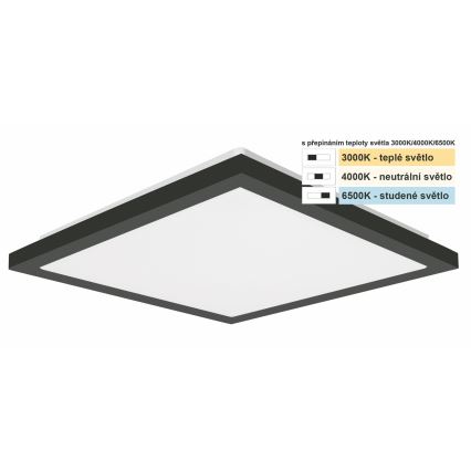 Top Light - LED loftlampe til badeværelse ONYX LED/10W/230V IP44 3000/4000/6500K 28x28 cm sort