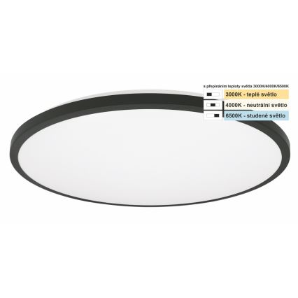 Top Light - LED loftlampe til badeværelse ONYX LED/18W/230V IP44 3000/4000/6500K diameter 34 cm sort