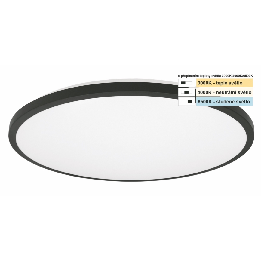 Top Light - LED loftlampe til badeværelse ONYX LED/18W/230V IP44 3000/4000/6500K diameter 34 cm sort