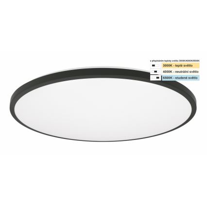 Top Light - LED loftlampe til badeværelse ONYX LED/24W/230V IP44 3000/4000/6500K diameter 39 cm sort