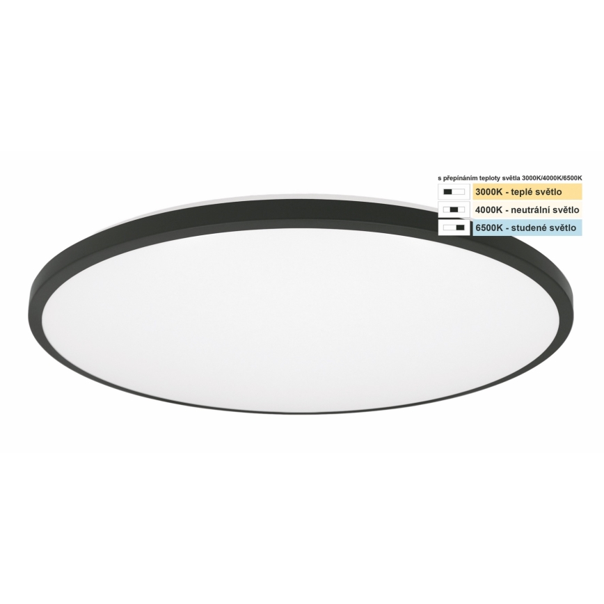 Top Light - LED loftlampe til badeværelse ONYX LED/24W/230V IP44 3000/4000/6500K diameter 39 cm sort