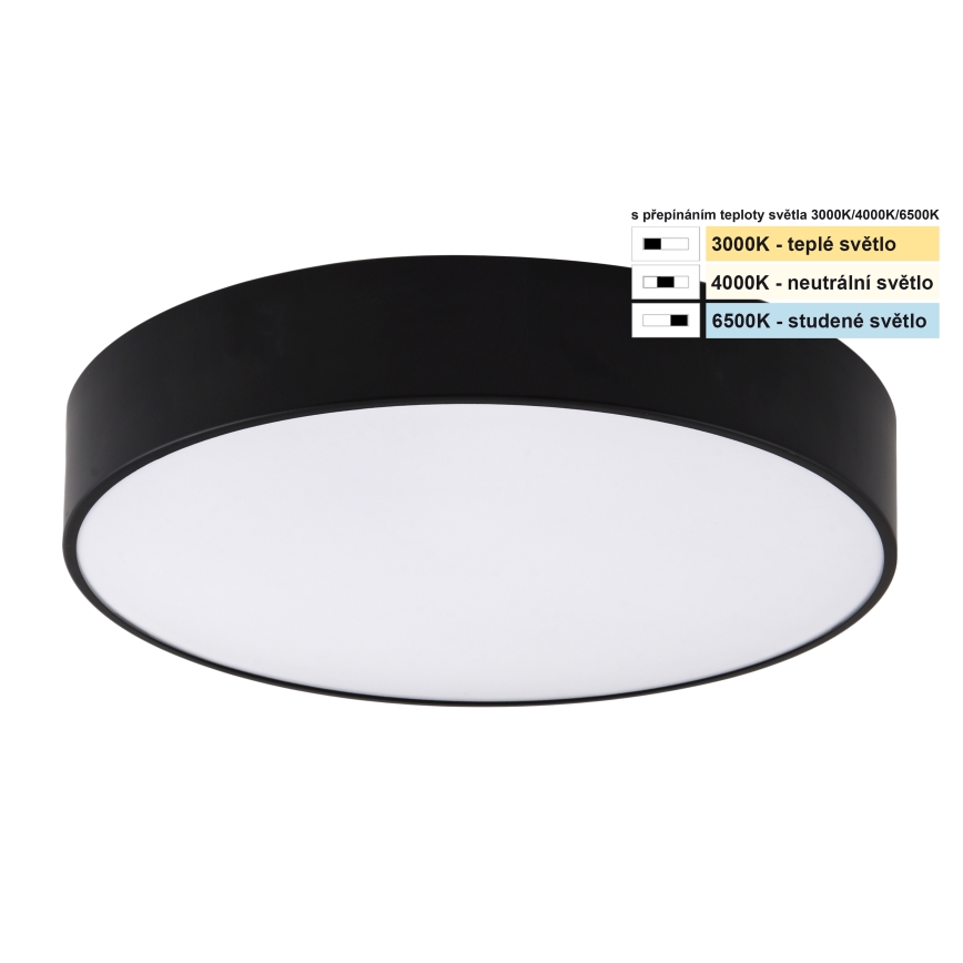 Top Light - LED loftlampe til badeværelse PETAL LED/24W/230V IP44 3000/4000/6500K diameter 35 cm sort