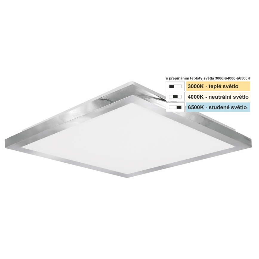 Top Light - LED loftlampe til badeværelse SILVER LED/10W/230V IP44 3000/4000/6500K 28x28 cm mat krom