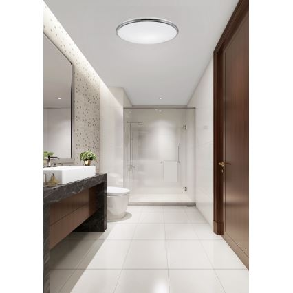 Top Light - LED loftlampe til badeværelse SILVER LED/18W/230V IP44 3000/4000/6500K diameter 34 cm skinnende krom