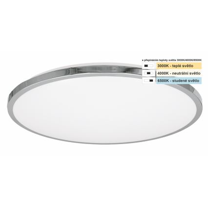 Top Light - LED loftlampe til badeværelse SILVER LED/18W/230V IP44 3000/4000/6500K diameter 34 cm skinnende krom