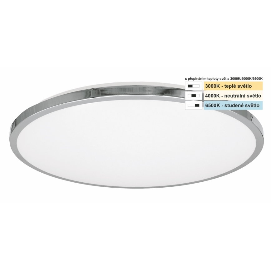 Top Light - LED loftlampe til badeværelse SILVER LED/18W/230V IP44 3000/4000/6500K diameter 34 cm skinnende krom