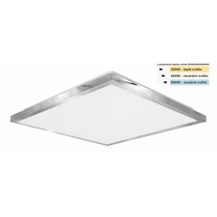 Top Light - LED loftlampe til badeværelse SILVER LED/24W/230V IP44 3000/4000/6500K 38x38 cm mat krom
