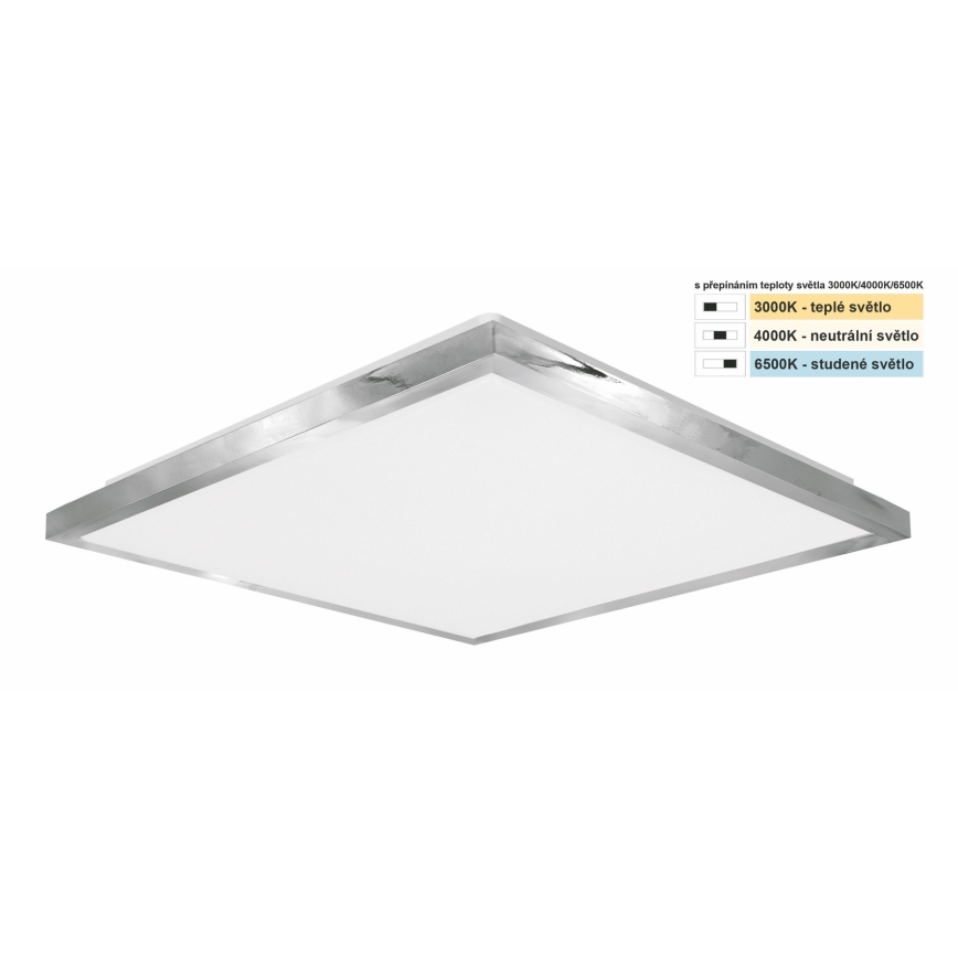 Top Light - LED loftlampe til badeværelse SILVER LED/24W/230V IP44 3000/4000/6500K 38x38 cm mat krom