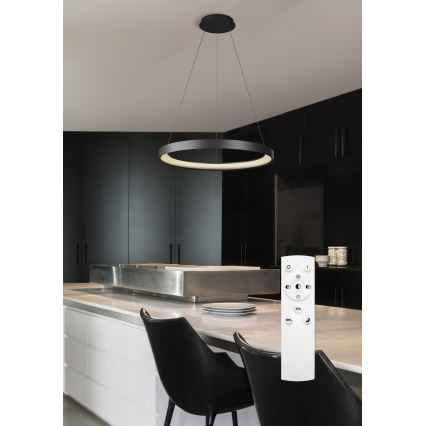 Top Light - LED pendel dæmpbar ORBIT LED/40W/230V 3000-6500K diameter 50 cm sort + fjernbetjening