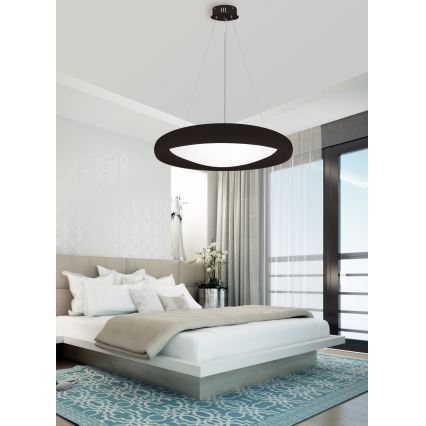 Top Light - LED pendel dæmpbar SALERNO LED/60W/230V 3000-6500K diameter 60 cm sort + fjernbetjening