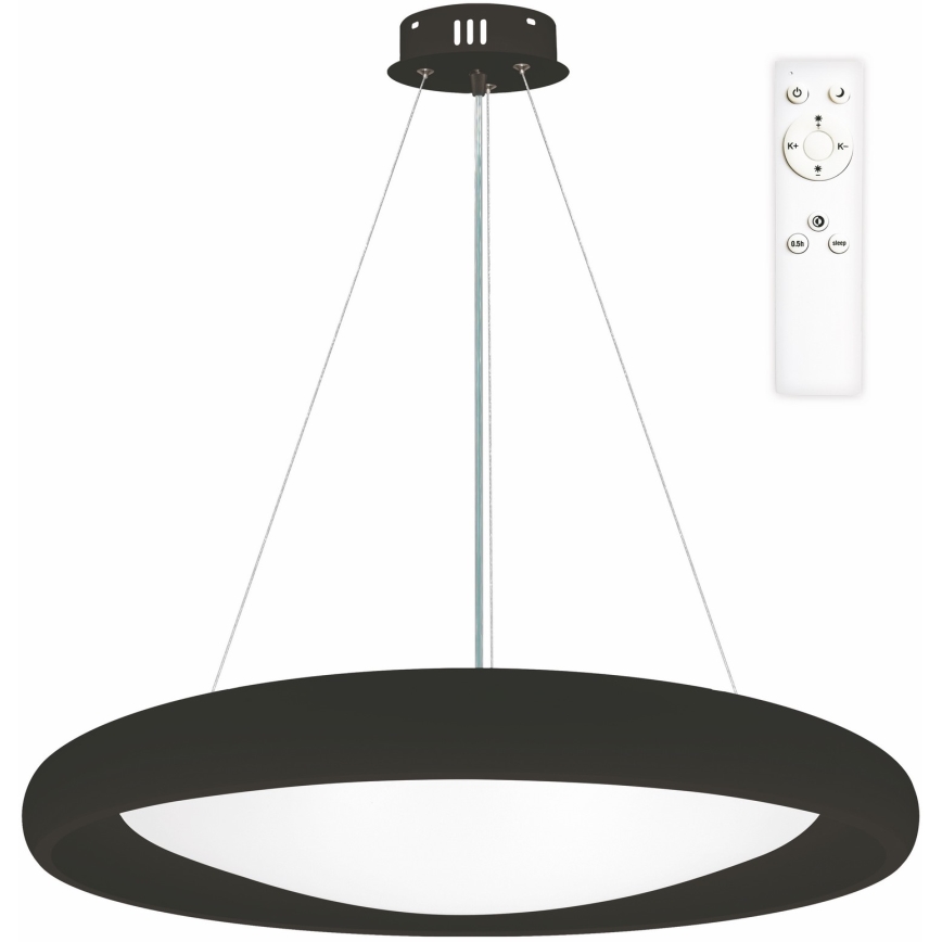 Top Light - LED pendel dæmpbar SALERNO LED/60W/230V 3000-6500K diameter 60 cm sort + fjernbetjening