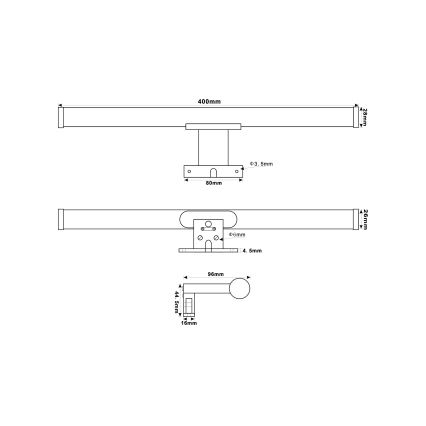 Top Light - LED spejllampe til badeværelse OREGON LED/7W/230V 40 cm IP44