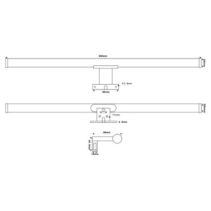 Top Light - LED spejllampe til badeværelse OREGON LED/9W/230V 60 cm IP44