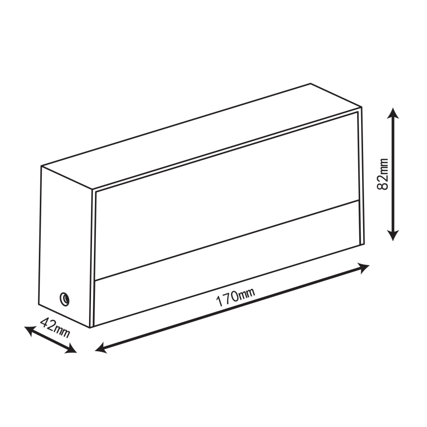 Top Light - IMOLA LED udendørs vægarmatur 10 W 230 V 3000/4000/6000 K IP54 17 cm sort