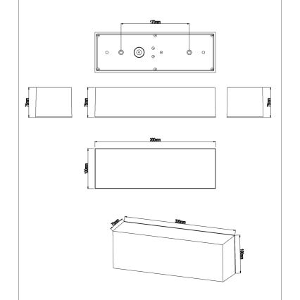 Top Light - LED væglampe til badeværelse BOXTER LED/12W/230V IP65 4000K