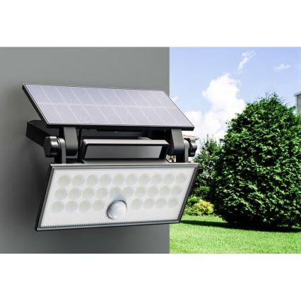 Top Light - Soldrevet LED vægprojektør med sensor HELEON PRO LED/8W/3,7V IP65 4000K 2600 mAh