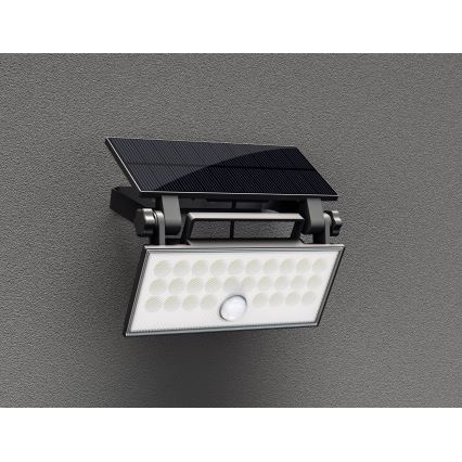 Top Light - Soldrevet LED vægprojektør med sensor HELEON PRO LED/8W/3,7V IP65 4000K 2600 mAh