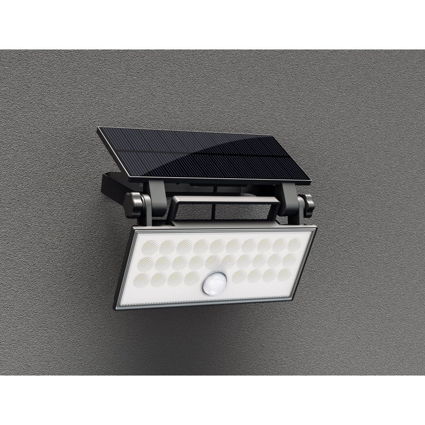 Top Light - Soldrevet LED vægprojektør med sensor HELEON PRO LED/8W/3,7V IP65 4000K 2600 mAh