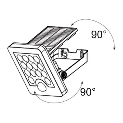 Top Light - Soldrevet LED vægprojektør med sensor HELEON S LED/5W/3,7V IP65 4000K 1800 mAh