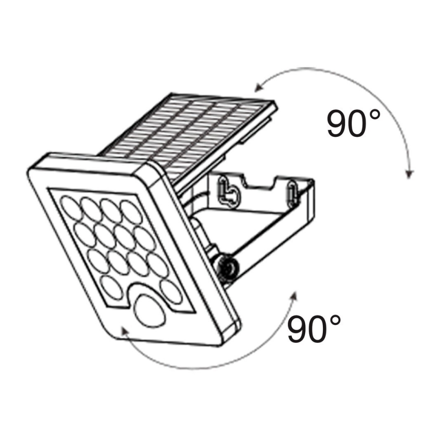 Top Light - Soldrevet LED vægprojektør med sensor HELEON S LED/5W/3,7V IP65 4000K 1800 mAh