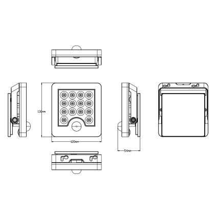 Top Light - Soldrevet LED vægprojektør med sensor HELEON S LED/5W/3,7V IP65 4000K