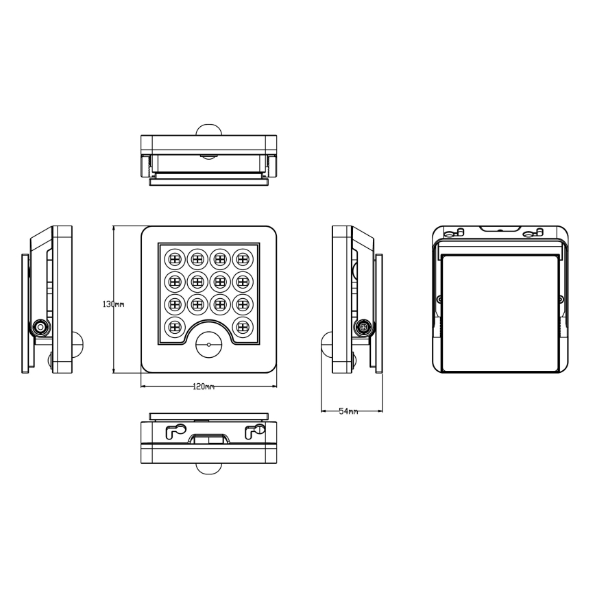 Top Light - Soldrevet LED vægprojektør med sensor HELEON S LED/5W/3,7V IP65 4000K 1800 mAh