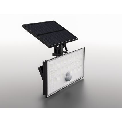 Top Light - Soldrevet LED vægprojektør med sensor HELEON VARIO LED/8W/3,7V IP65 4000K 2200 mAh + fjernbetjening