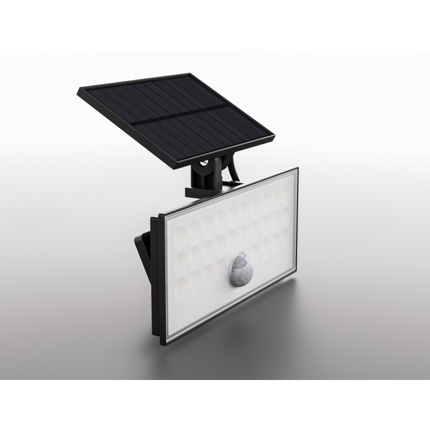 Top Light - Soldrevet LED vægprojektør med sensor HELEON VARIO LED/8W/3,7V IP65 4000K 2200 mAh + fjernbetjening