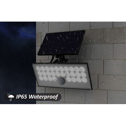 Top Light - Soldrevet LED vægprojektør med sensor HELEON VARIO LED/8W/3,7V IP65 4000K 2200 mAh + fjernbetjening