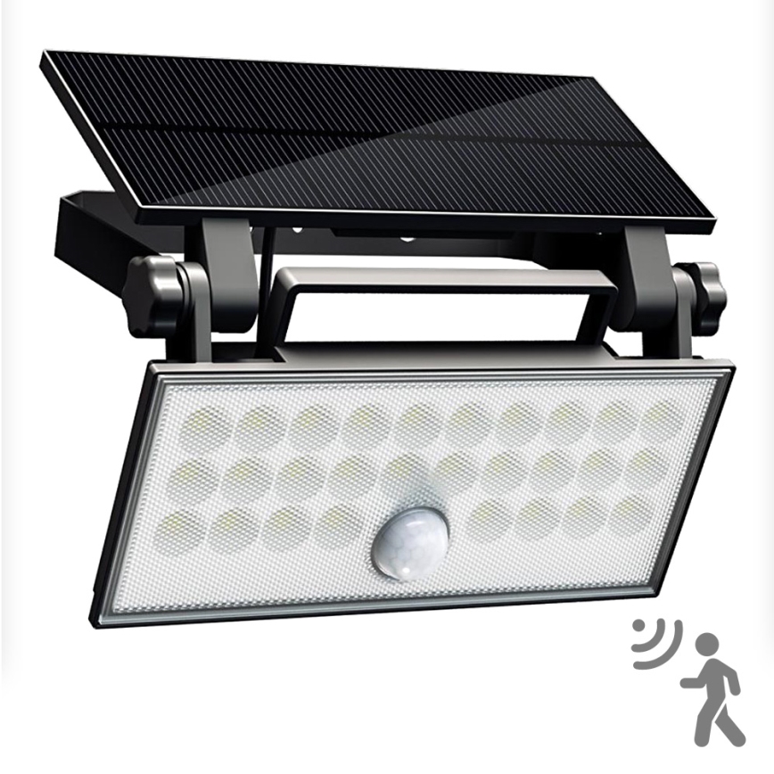 Top Light - Soldrevet LED vægprojektør med sensor HELEON PRO LED/8W/3,7V IP65 4000K 2600 mAh