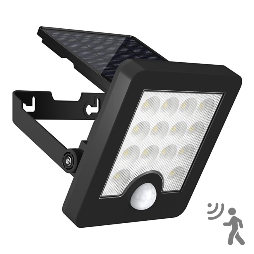 Top Light - Soldrevet LED vægprojektør med sensor HELEON S LED/5W/3,7V IP65 4000K 1800 mAh