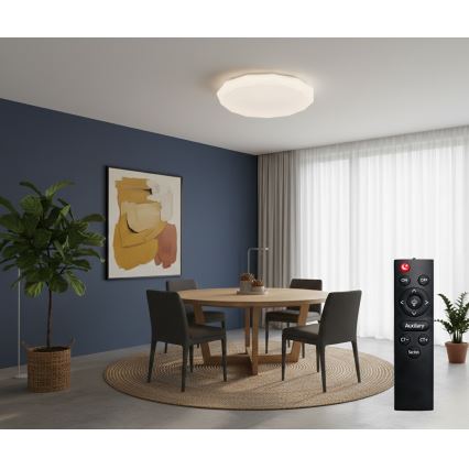 Top Light - LED-dæmpbar loftlampe til badeværelse SPARKLE LED/60W/230V 3000–6500K IP44 Ø 49 cm hvid + fjernbetjening