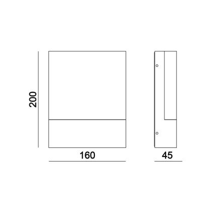 Top Light - Udendørs LED væglampe NOEL LED/10W/230V IP54 sort