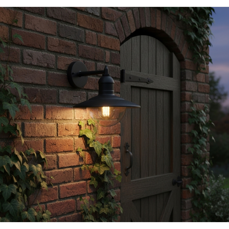 Top Light - Udendørs væglampe VERONA 1xE27/12W/230V IP44 sort