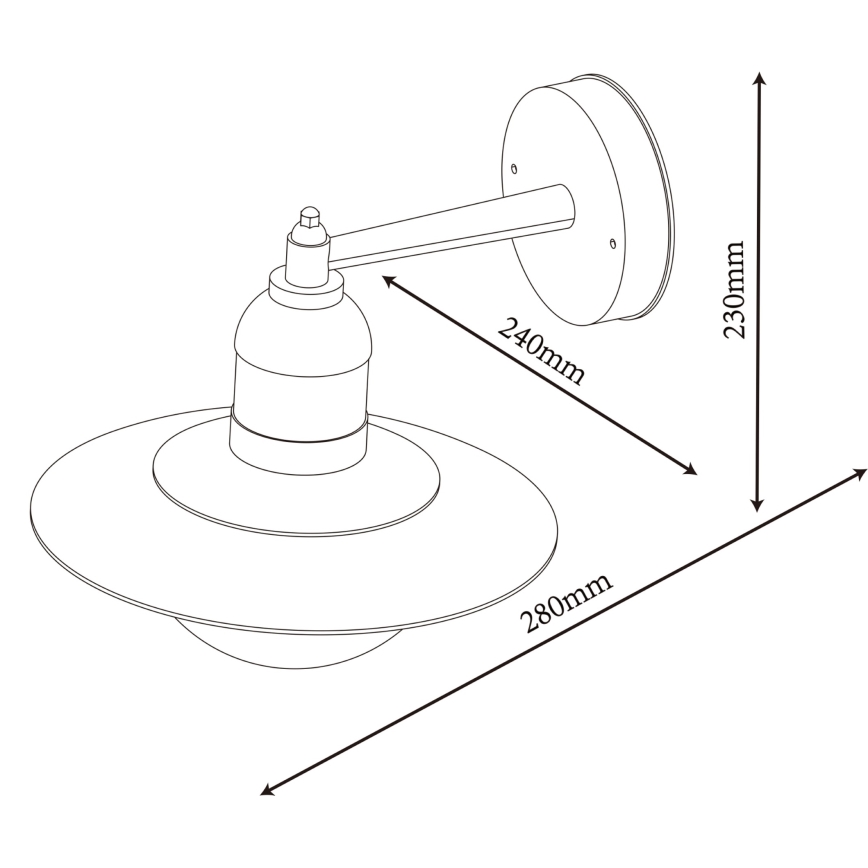 Top Light - Udendørs væglampe VERONA 1xE27/12W/230V IP44 sort