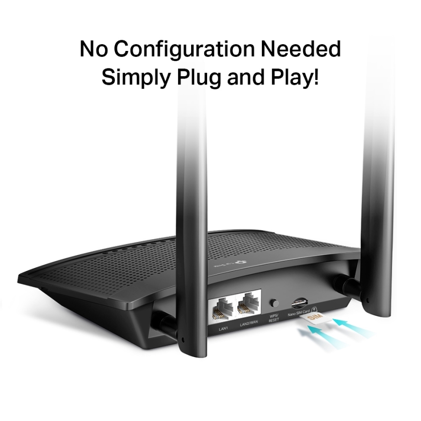 TP-Link - 300Mbps trådløs N-router med 4G LTE TL-MR100 Wi-Fi