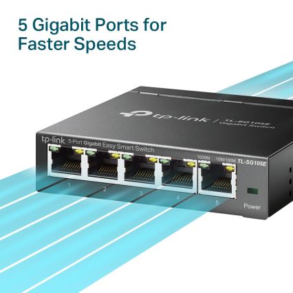 TP-Link - 5-ports Gigabit Easy Smart-netværksswitch
