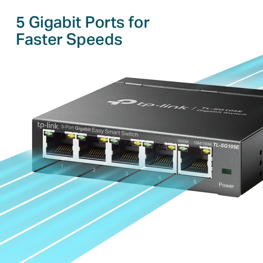 TP-Link - 5-ports Gigabit Easy Smart-netværksswitch