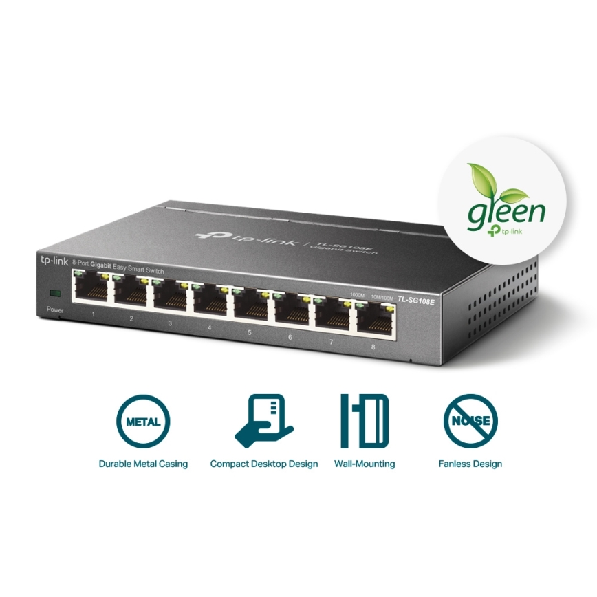 TP-Link - 8-ports Gigabit Easy Smart-switch