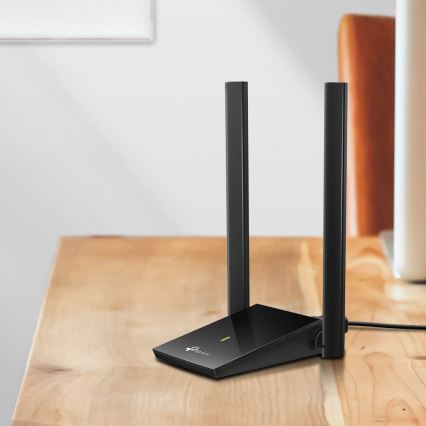 TP-Link - Archer T4U Plus Wi‑Fi: Trådløs USB-netværksadapter med antenner med høj forstærkning