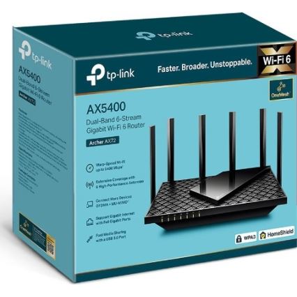 TP-Link - Dobbeltbåndet gigabit Wi-Fi 6-router Archer AX72