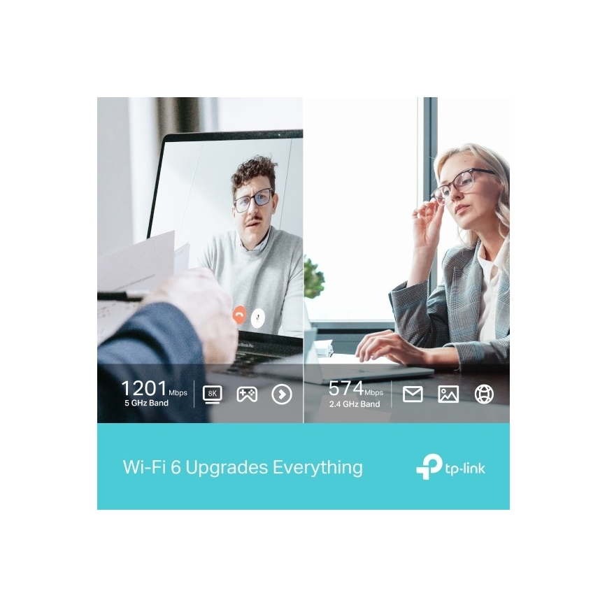 TP-Link - Dobbeltbåndet trådløs USB-adapter med Wi-Fi 6