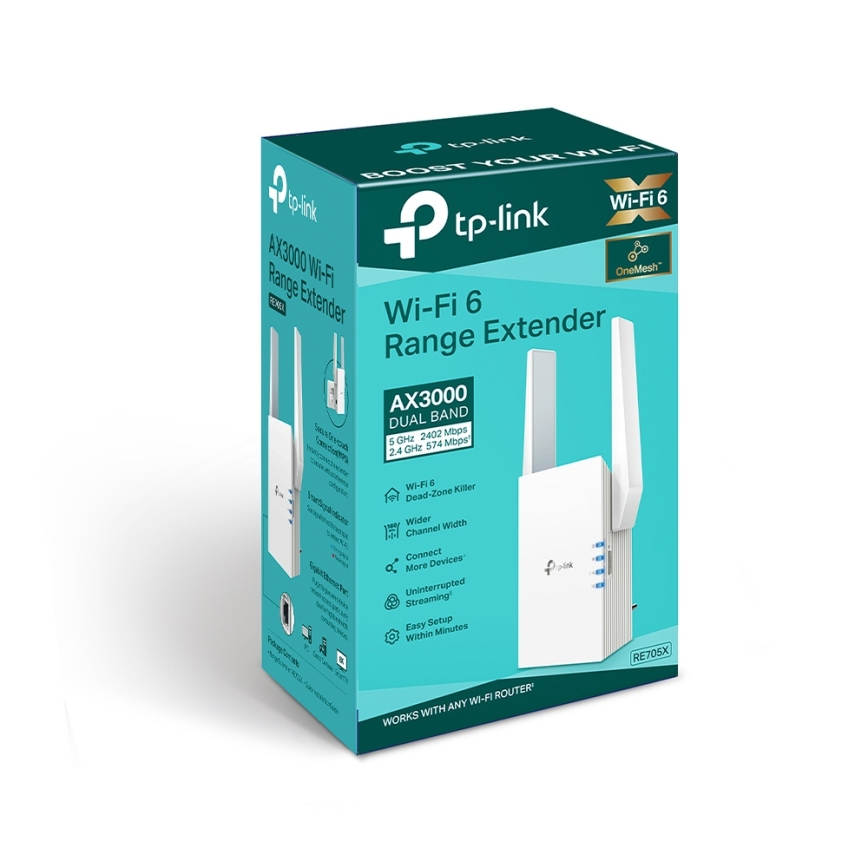 TP-Link - Dobbeltbåndet Wi-Fi 6-forlænger RE705X