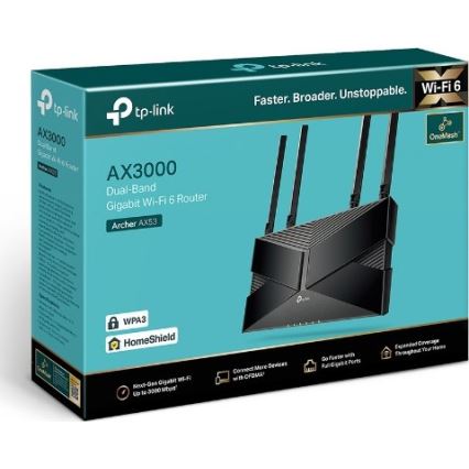 TP-Link - Dobbeltbånds gigabit Wi‑Fi 6-router