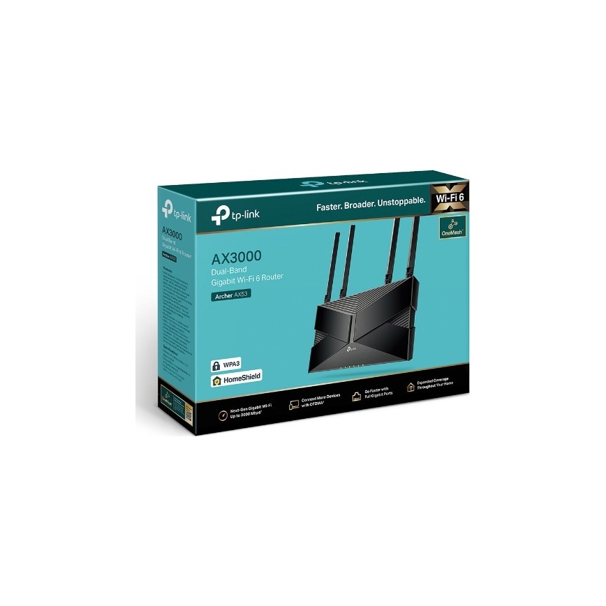 TP-Link - Dobbeltbånds gigabit Wi‑Fi 6-router