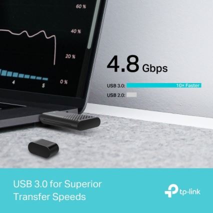 TP-Link - Dobbeltbånds trådløs USB-adapter med Wi‑Fi 6 Archer TX20U