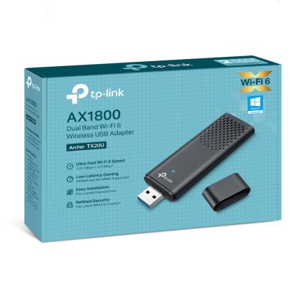 TP-Link - Dobbeltbånds trådløs USB-adapter med Wi‑Fi 6 Archer TX20U